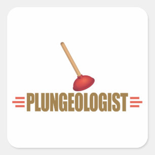 Sticker Carré Funny Plumber