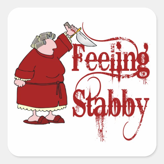 Sticker Carré Funny PMS Stabby (Devant)