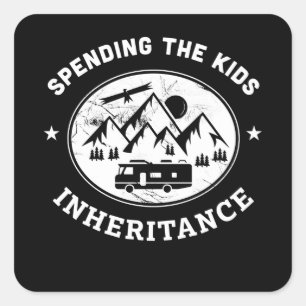 Sticker Carré Funny RV Motorhome Camper Camper Cadeau Camping