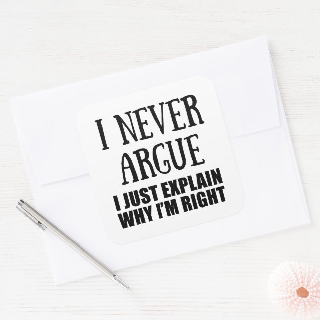 Sticker Carré Funny sarcastique cite humour adulte sarcasme (Enveloppe)