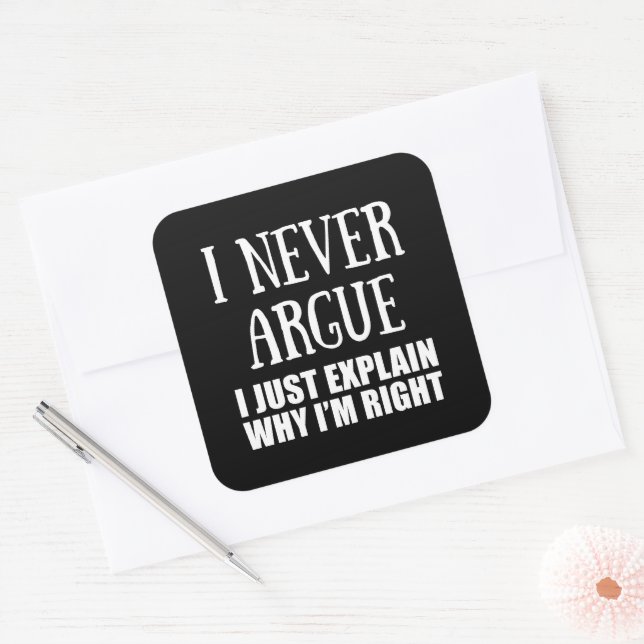 Sticker Carré Funny sarcastique cite humour adulte sarcasme (Enveloppe)