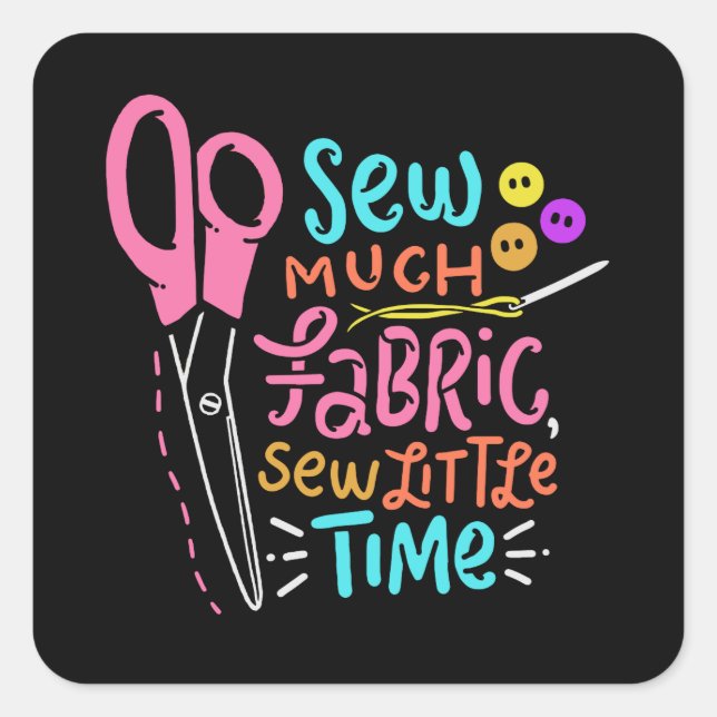 Sticker Carré Funny Sewing (Devant)