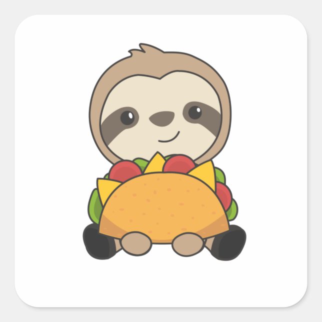 Sticker Carré Funny Taco - Fault Tacos Mexique Sweet Animaux (Devant)