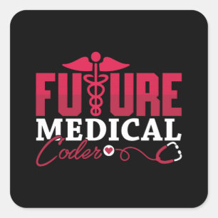 Sticker Carré Futur programmeur de codage ICD Coder Médicale Cad