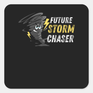 Sticker Carré Futur Tempête Météo Chaser Drôle Tornado Enfants