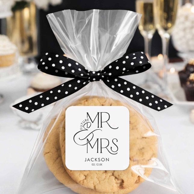 Sticker Carré Future Mr and Mrs Engagement (Future Mr and Mrs Engagement Favor stickers)