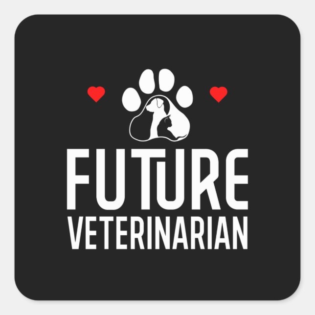 Sticker Carré Future Veterinarian (Devant)