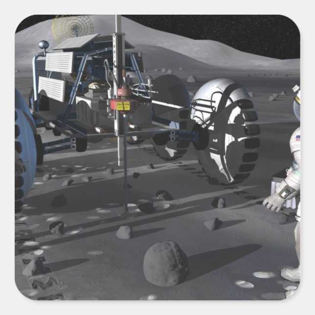 Sticker Carré Futures missions d'exploration spatiale (Devant)