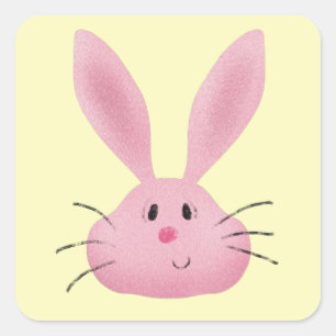 Sticker Carré Fuzzy Bunny
