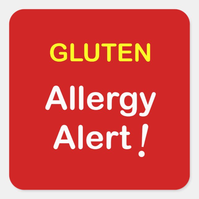 Sticker Carré g1 - Alerte allergique - GLUTEN. (Devant)