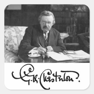 Sticker Carré G. K. Chesterton au travail