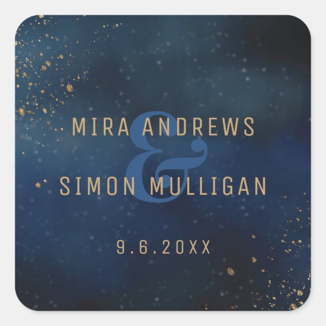 Sticker Carré Galaxie dorée (Devant)