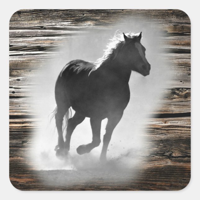 Sticker Carré Galloping de Wild Horse (Devant)