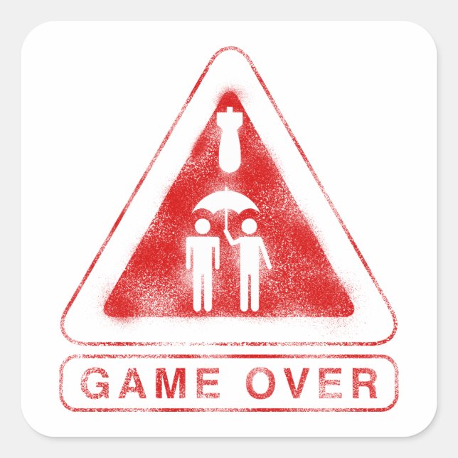 Sticker Carré Game Over (Devant)