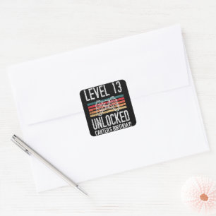 Sticker Carré Gamer 13e anniversaire Personnalisé
