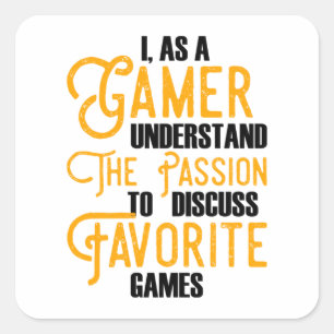 Sticker Carré Gamer Art Un Gamer Comprend La Passion