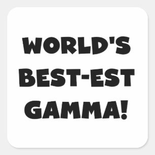 Sticker Carré Gamma du Meilleur-est du monde noir et blanc