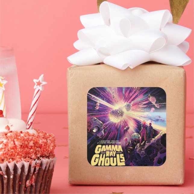 Sticker Carré Gamma Ray Burst Pulsars Kilonova Collision cosmiqu (Fête)