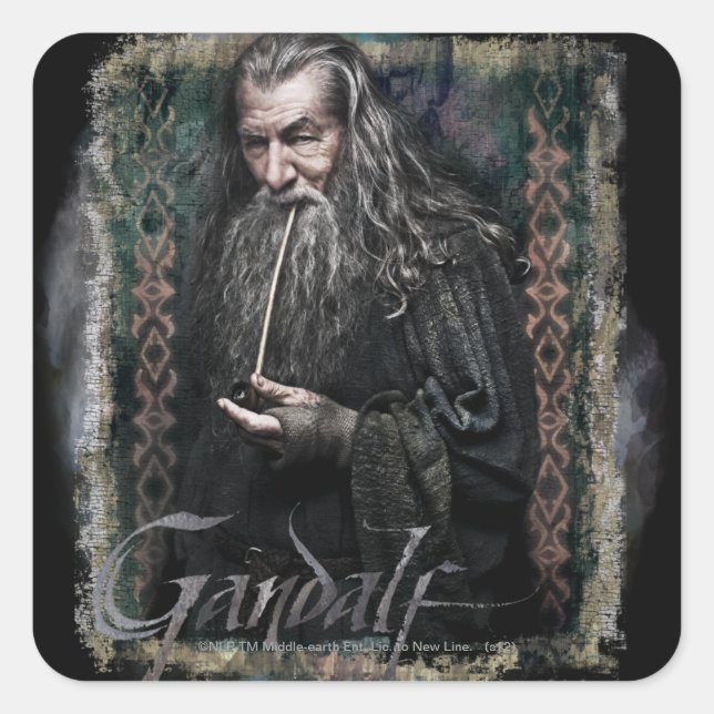 Sticker Carré Gandalf Avec nom (Devant)