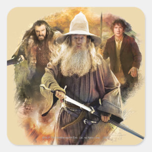 Sticker Carré Gandalf, THORIN OAKENSHIELD™, & BILBO BAGGINS™