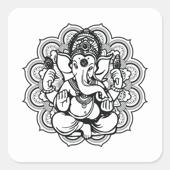 Sticker Carré Ganesha (Devant)