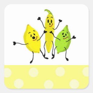 Sticker Carré Gang des Fruits Drôles