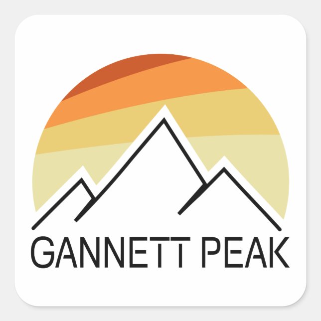 Sticker Carré Gannett Peak Rétro (Devant)