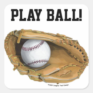 Sticker Carré Gant de baseball