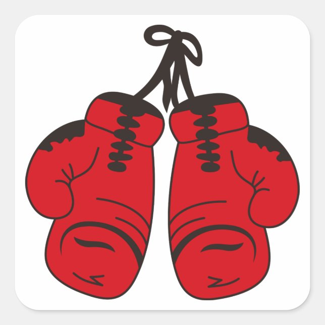 Sticker Carré Gants de boxe (Devant)