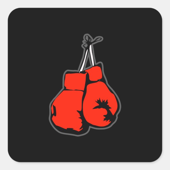 Sticker Carré Gants de boxe vintages (Devant)