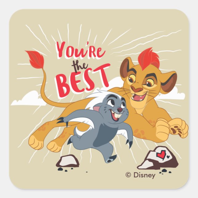Sticker Carré Garde-lions | Vous êtes la meilleure Saint Valenti (Devant)