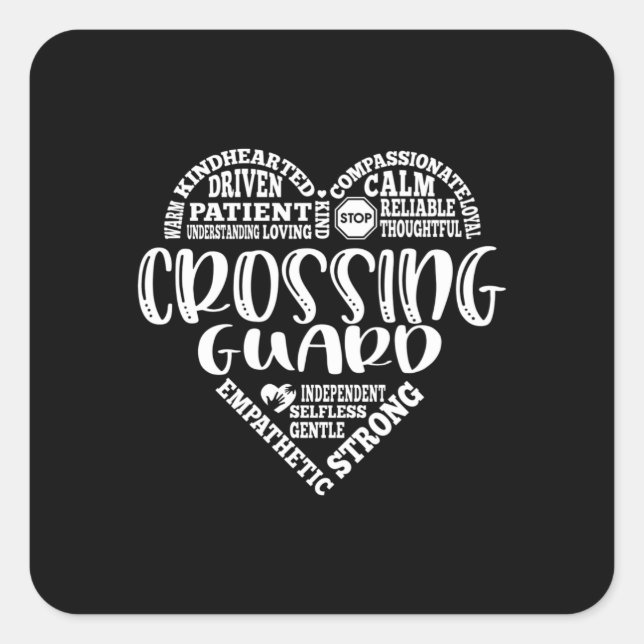 Sticker Carré Garde-passage, garde-passage scolaire (Devant)