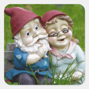 Sticker Carré Garden Gnomes Couple