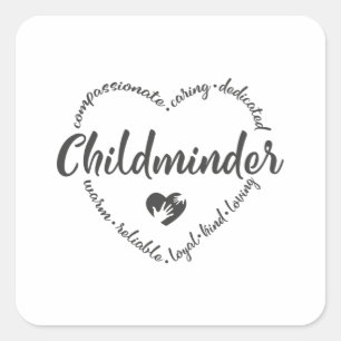 Sticker Carré Garderie d'enfants, baby-sitter, gardien d'enfants