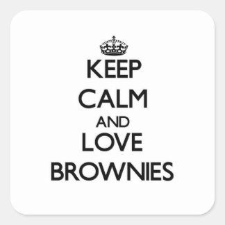 Sticker Carré Gardez calme et amour Brownies
