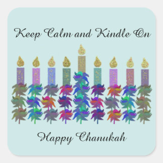 Sticker Carré Gardez Le Calme À L'Aiguille Sur Chanukah