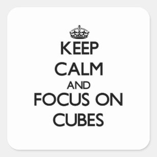 Sticker Carré Gardez le calme et le foyer sur des cubes