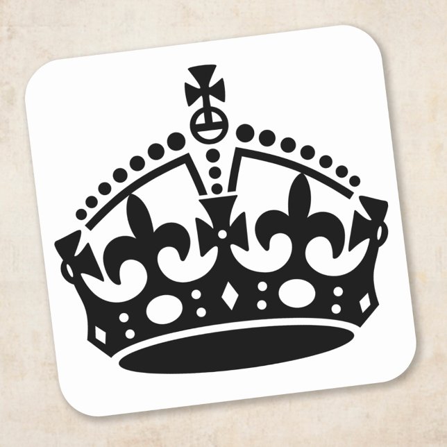 Sticker Carré Gardez le Modèle de la couronne calme (Créateur téléchargé)