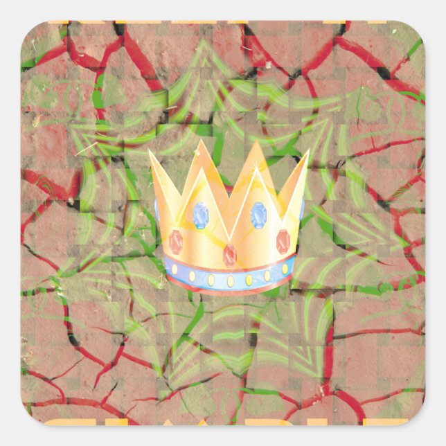 Sticker Carré Gardez-le simple : Cracked Earth Royal Clarity Art (Devant)