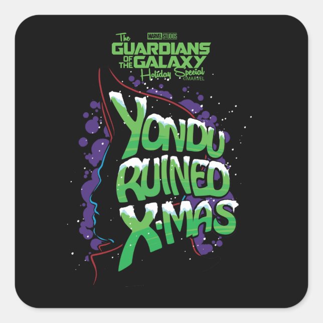 Sticker Carré Gardiens de Galaxy Holiday Yondu X-Mas (Devant)