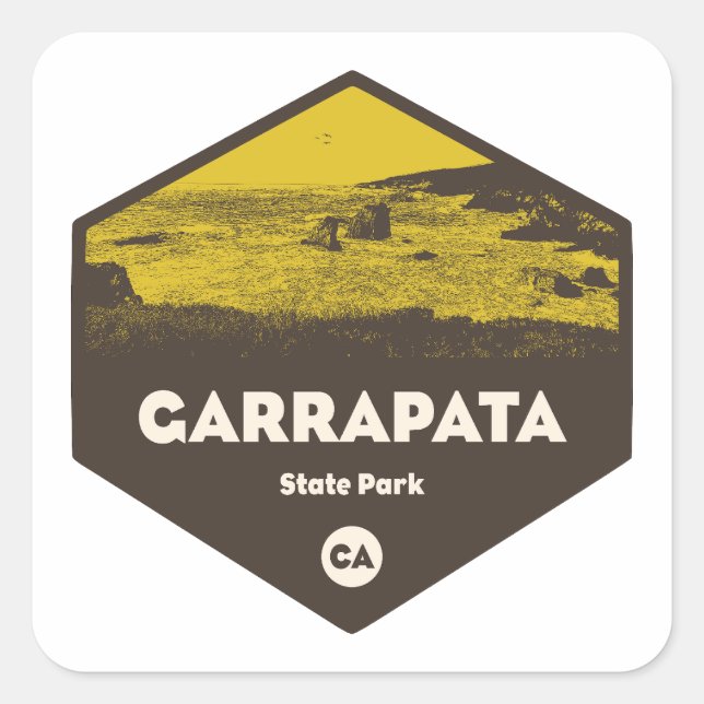 Sticker Carré Garrapata State Park California (Devant)