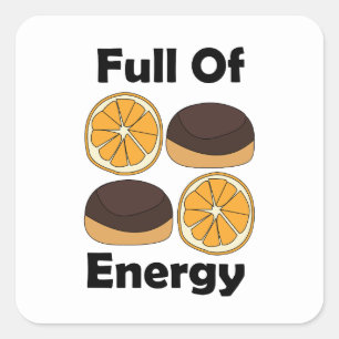 Sticker Carré Gâteau au chocolat et orange Jaffa plein d'énergie