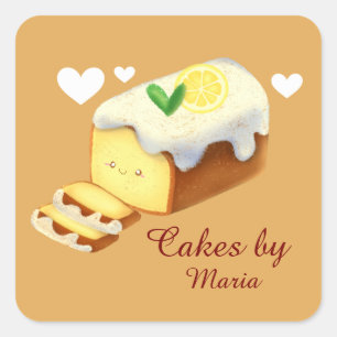 Sticker Carré Gâteau au citron avec glaçage