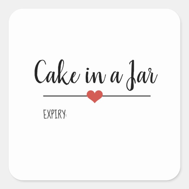 Sticker Carré Gâteau dans un script blanc Jar (Devant)