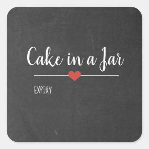 Sticker Carré Gâteau dans un tableau noir de jarre