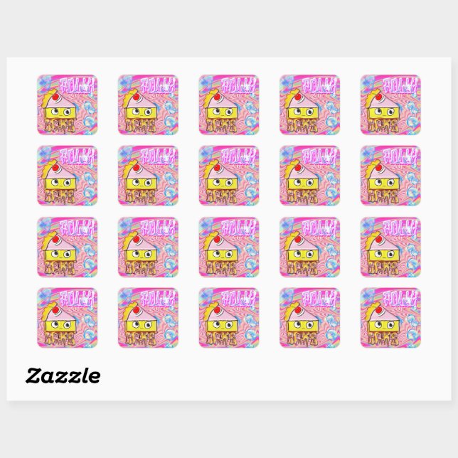 Sticker Carré Gâteau Polly - Tortina - (Feuille)