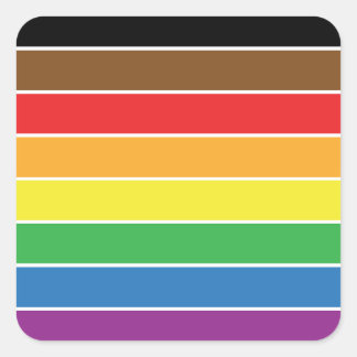 Sticker Carré Gay pride - Drapeau Gay pride BLM - Arc-en-ciel