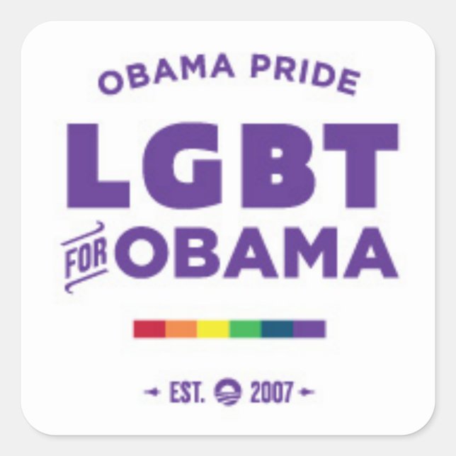 Sticker Carré Gay pride Obama (Devant)