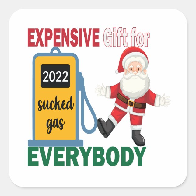 Sticker Carré Gaz cher de Noël (Devant)