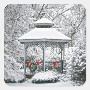 Sticker Carré Gazebo dans l'autocollant à neige